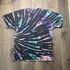 Nike Black and Purple Tie-Dye Tee